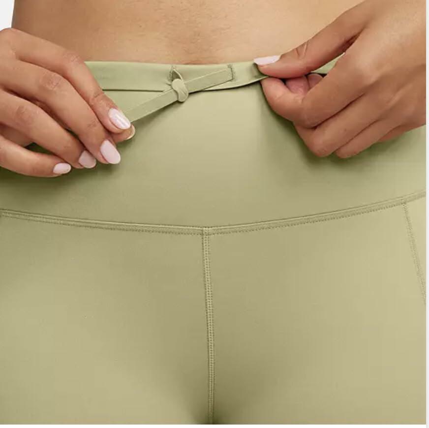 Nike Go Women's Firm-Support High-Waisted 7/8 Leggings with Pockets ( Small, Neutral Olive 276)