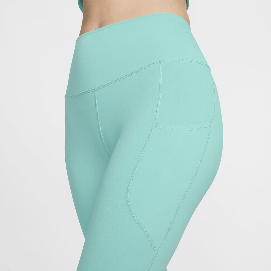Nike One Women's High-Waisted 7/8 Leggings with Pockets (FN3241-300, Green Frost/Black) Size X-Small