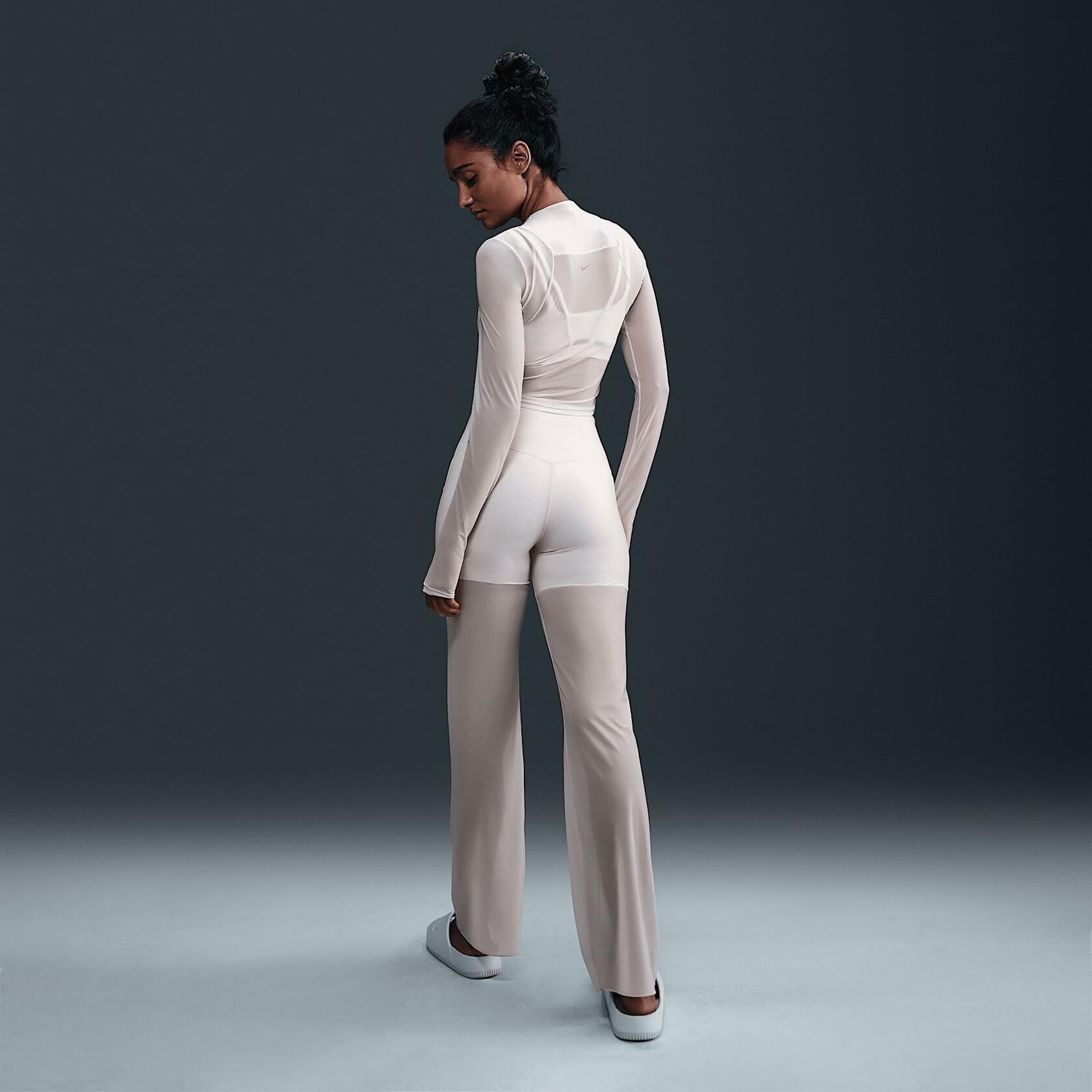 Nike Zenvy Sheer Women's Gentle-Support High-Waisted Full-Length Pants (FV7894-104, Light Orewood Brown) Size X-Small