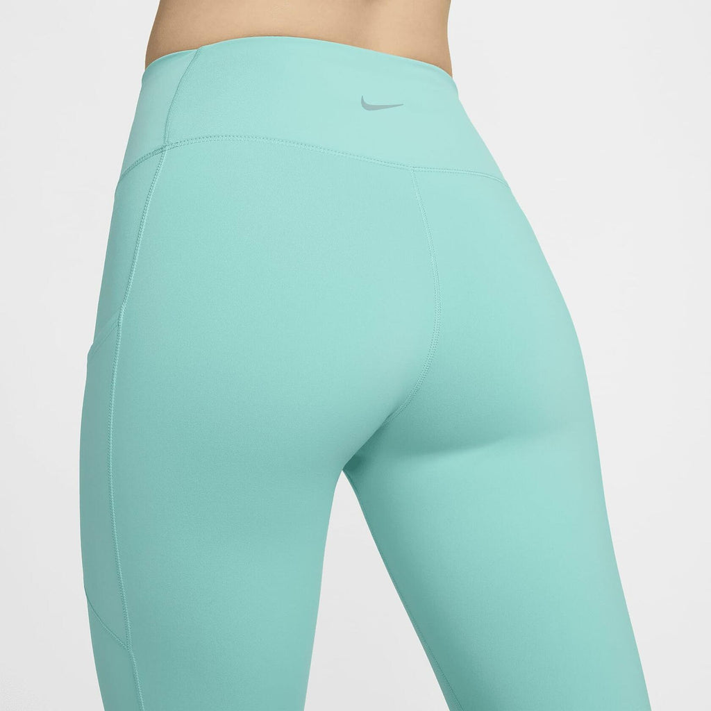 Nike One Women's High-Waisted 7/8 Leggings with Pockets (FN3241-300, Green Frost/Black) Size X-Small