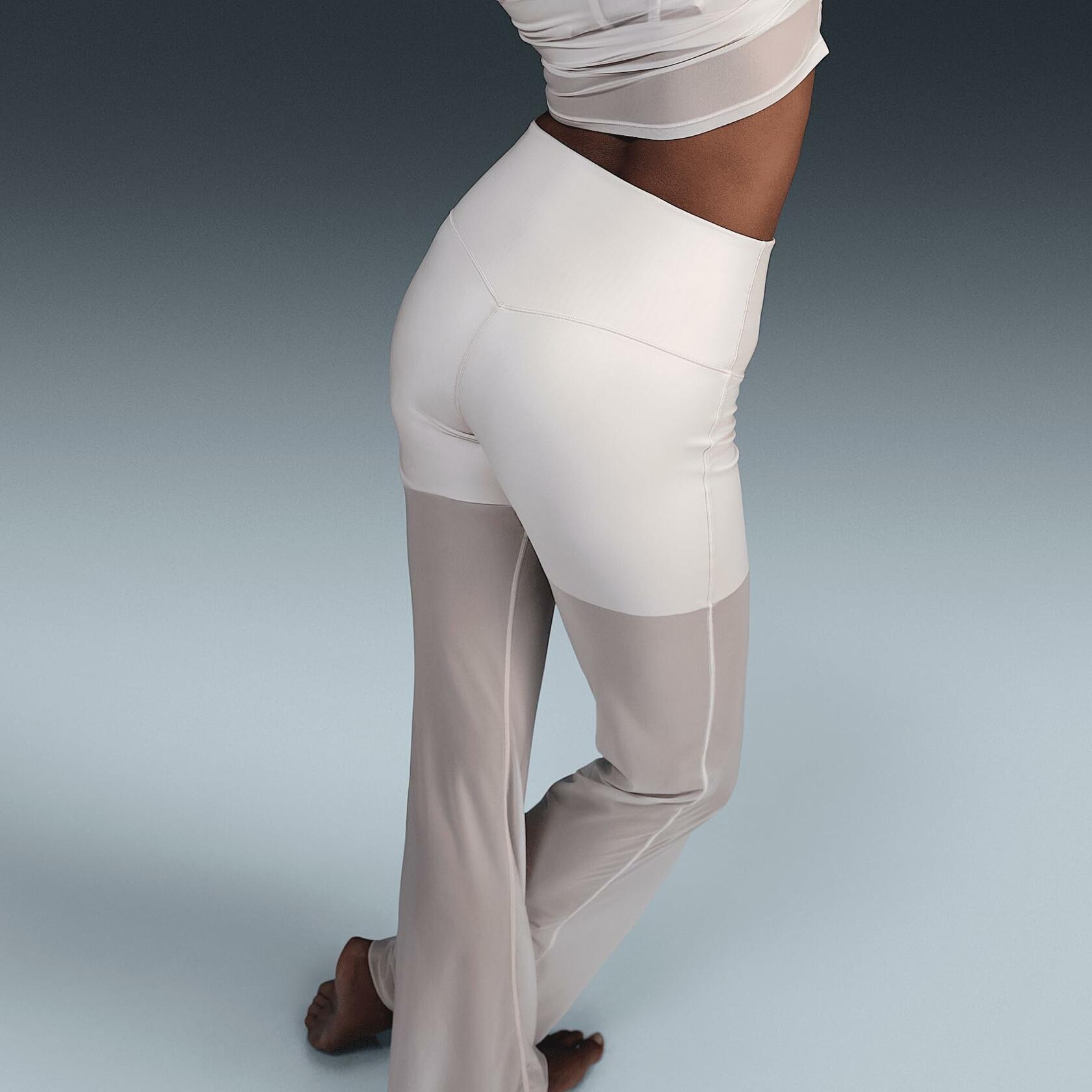 Nike Zenvy Sheer Women's Gentle-Support High-Waisted Full-Length Pants (FV7894-104, Light Orewood Brown) Size X-Small