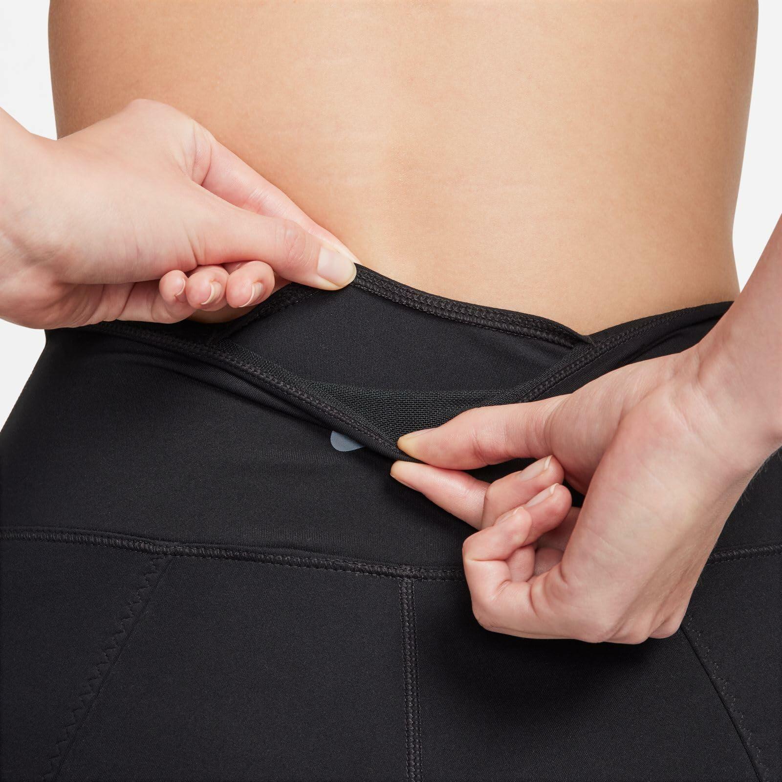 Nike One Women's High-Waisted Full-Length Split-Hem Leggings (FN4148-010, Black) Size Small