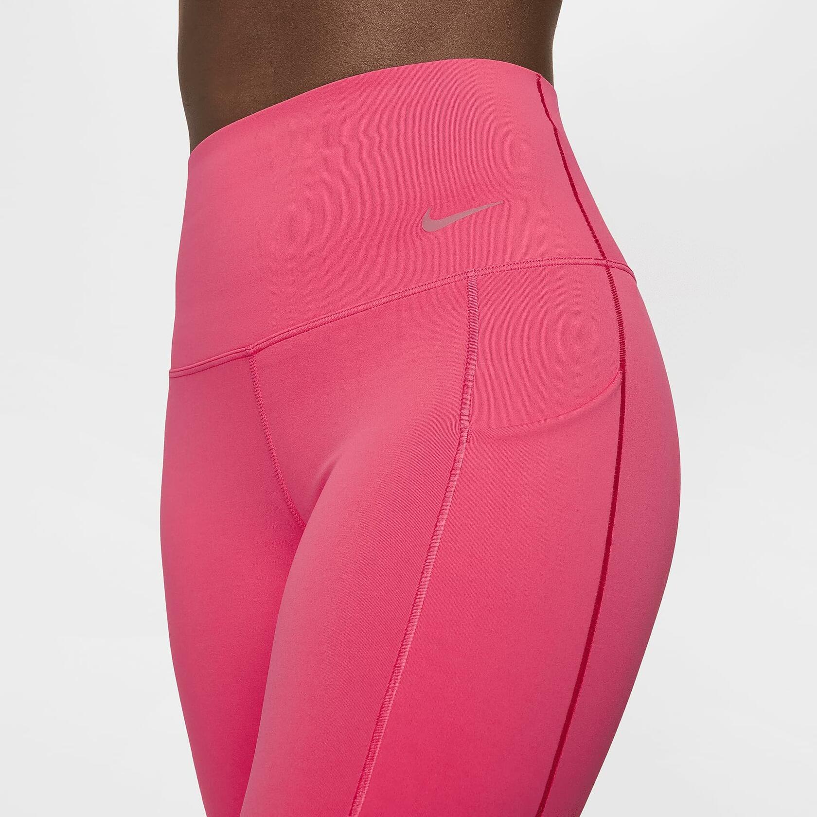 Nike Universa Women's Medium-Support High-Waisted 7/8 Leggings with Pockets (DQ5897-629, Aster Pink/Black) Size X-Small, s, l