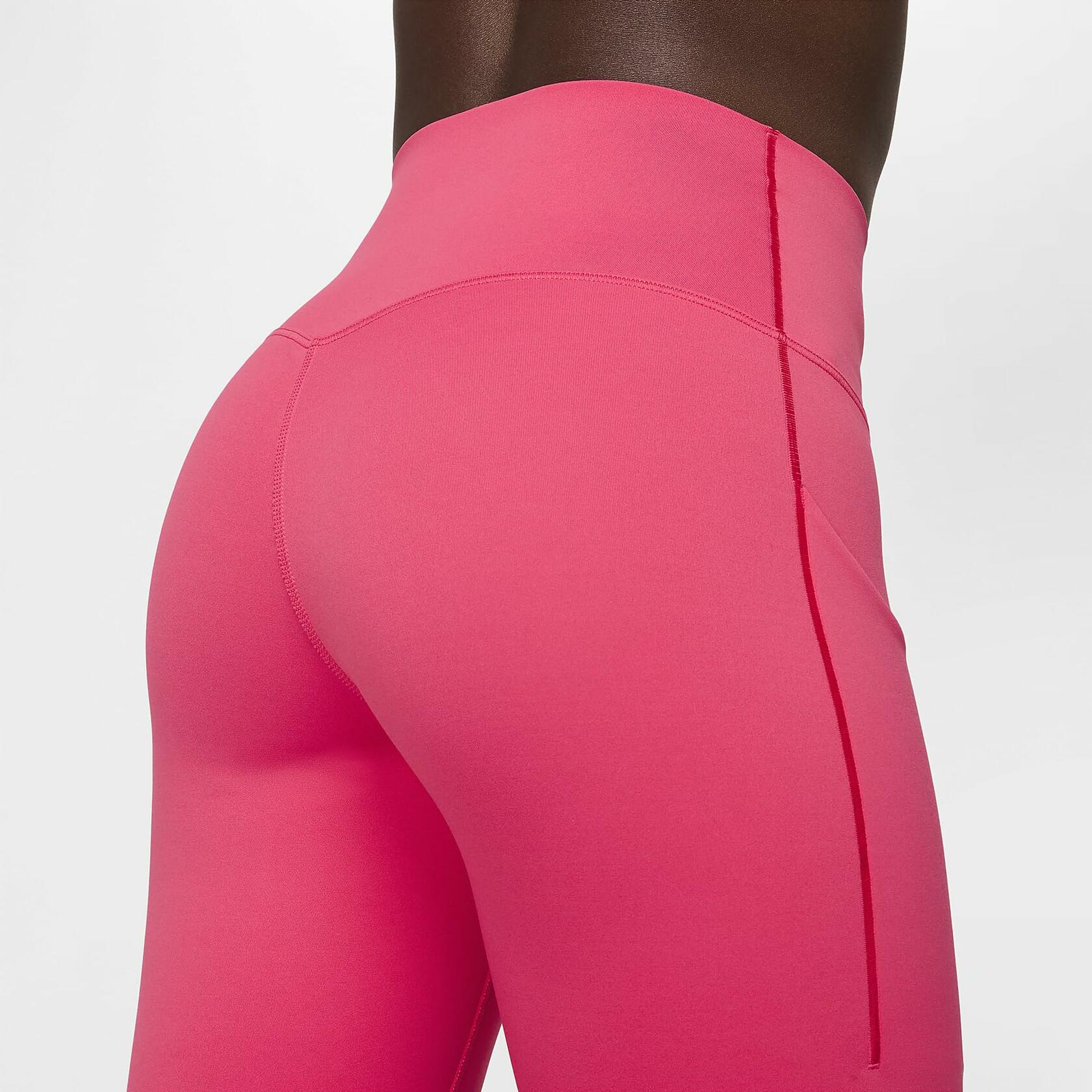 Nike Universa Women's Medium-Support High-Waisted 7/8 Leggings with Pockets (DQ5897-629, Aster Pink/Black) Size X-Small, s, l