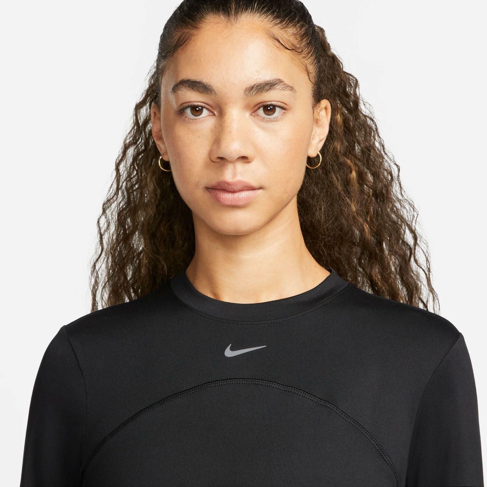 Nike Dri-FIT Swift Element UV Women's Crew-Neck Running Top (Black) Size X-Large