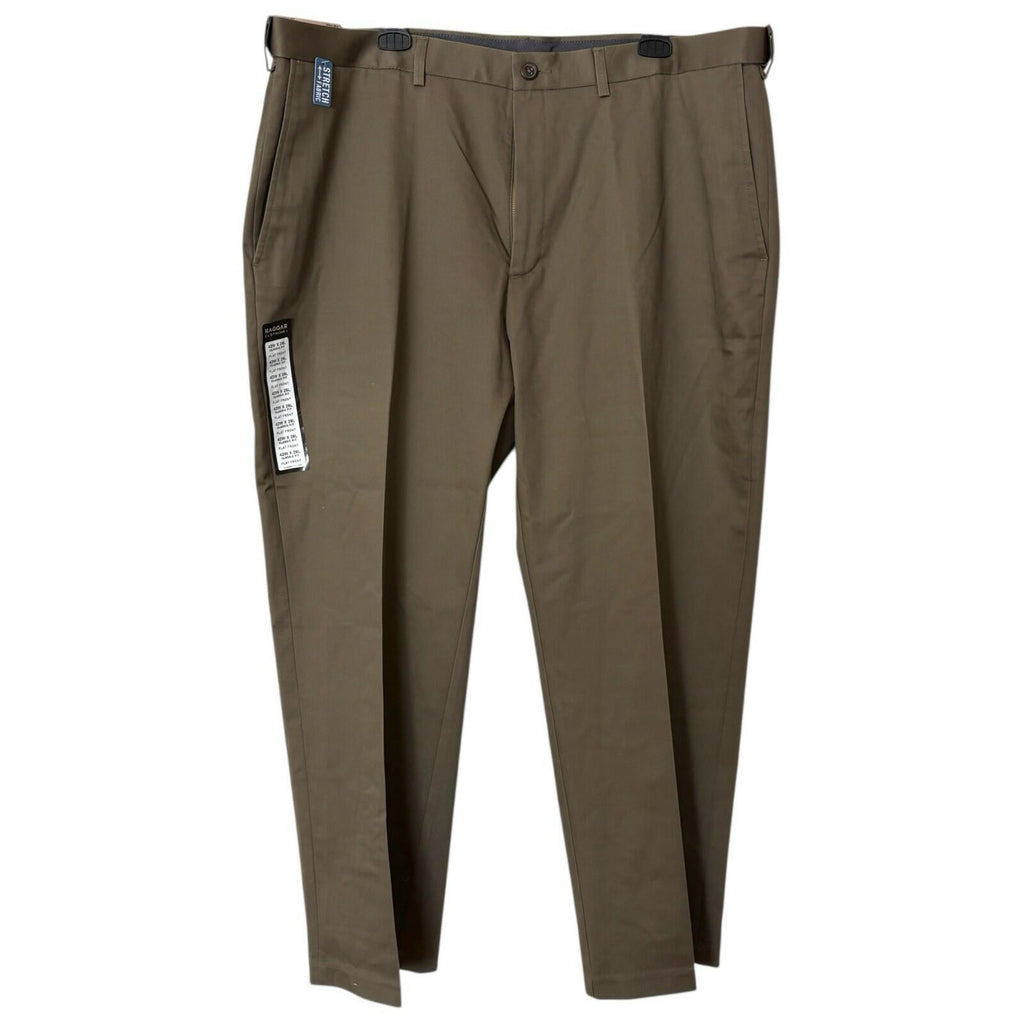 Haggar Men's Premium No Iron Khaki Classic Fit Pleat Front Casual Pant 36wx32L toast