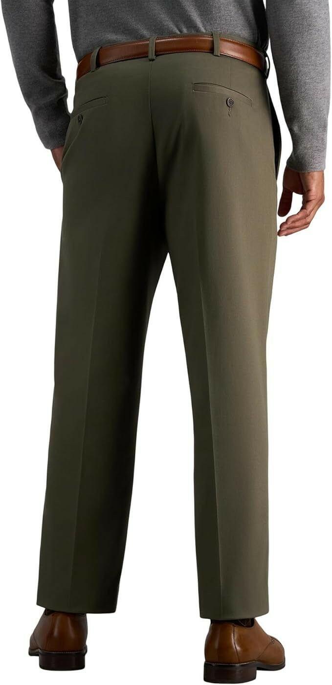 Haggar Men's Premium No Iron Khaki Classic Fit Pleat Front Casual Pant 36wx32L toast