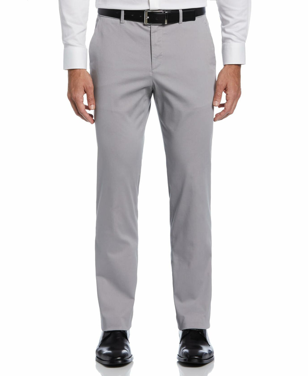 Perry Ellis Portfolio Men's Essentials Slim Fit Cotton Active Waistband Dress Pant, Chiseled Stone, 32W x 29L