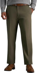 Haggar Men's Premium No Iron Khaki Classic Fit Pleat Front Casual Pant 36wx32L toast