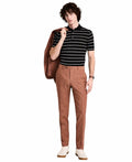 Tommy Hilfiger Mens Modern fit Dress Pants linen rust Brown Solid