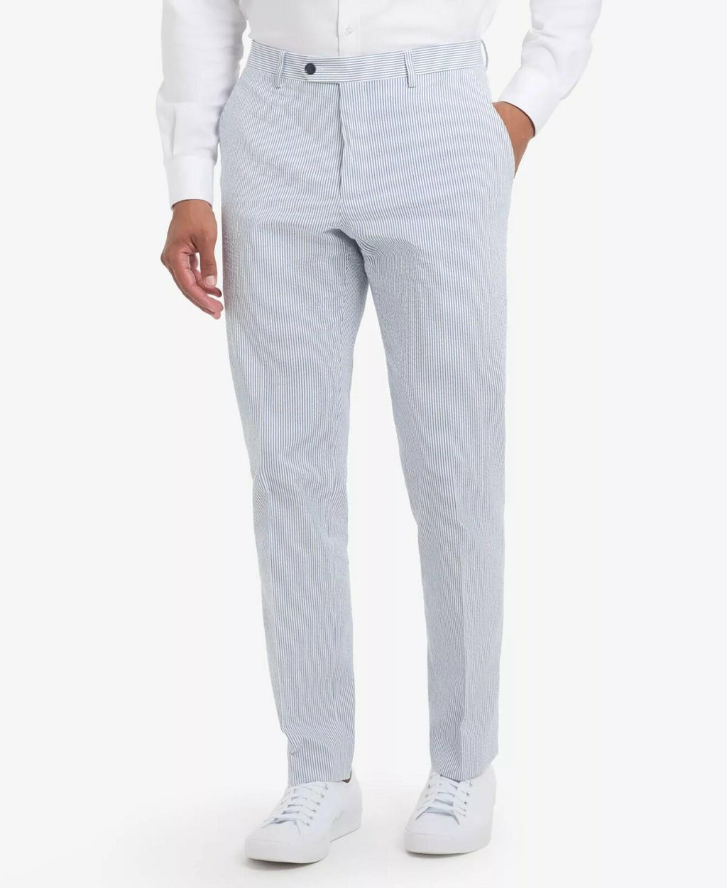 Tommy Hilfiger Mens Modern fit Dress Pants Light Blue Striped new