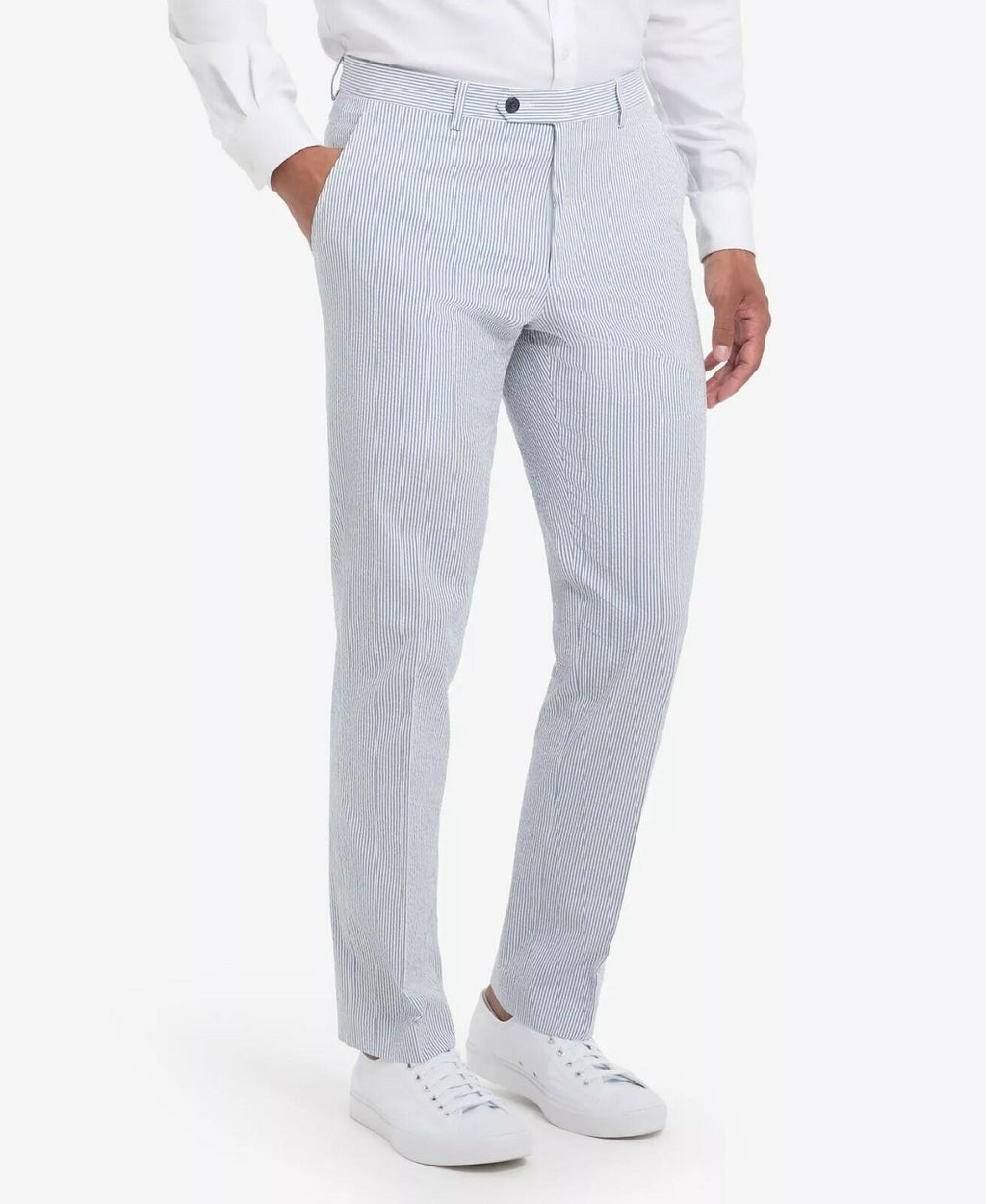 Tommy Hilfiger Mens Modern fit Dress Pants Light Blue Striped new
