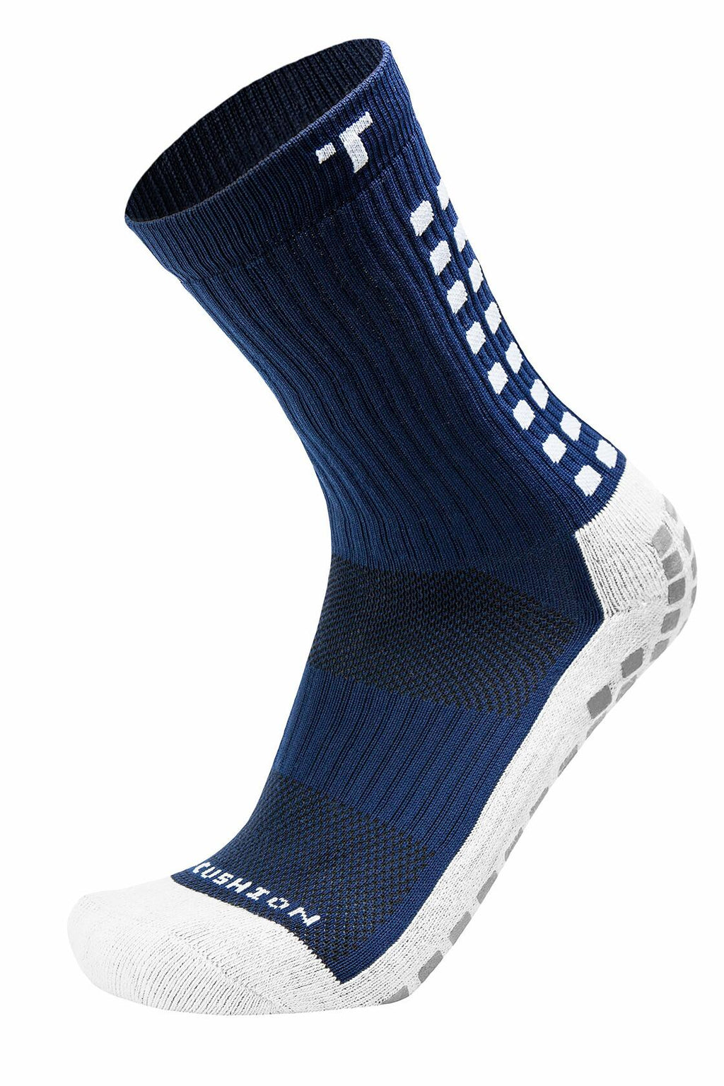 Trusox Mens 3.0 Cushion Crew Soccer Socks, Navy, M,  Large US