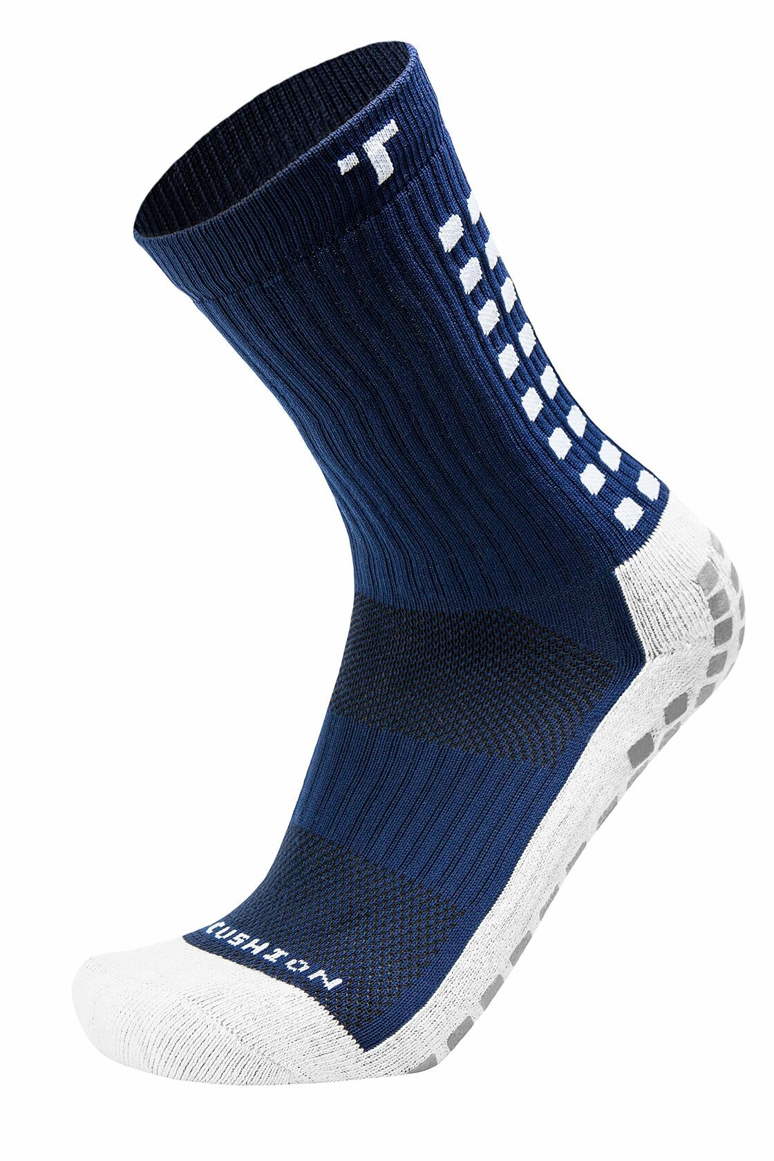 Trusox Mens 3.0 Cushion Crew Soccer Socks, Navy, M,  Large US
