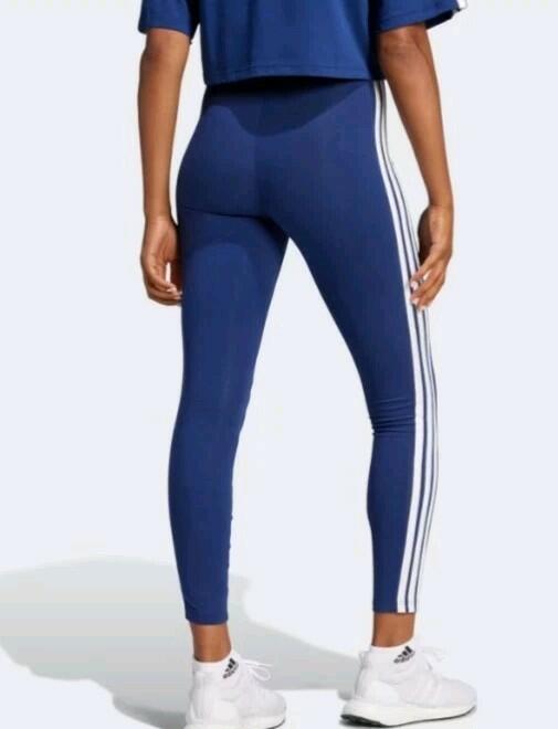 Adidas Essentials 3-Stripes Stretchy Cotton Leggings size 2x navy blue