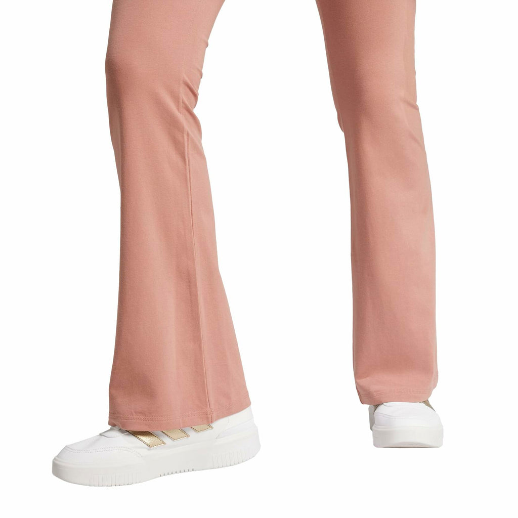Adidas Womens Small Logo Single Jersey Flare Sportswear Leggings, Warm Clay/White, Medium