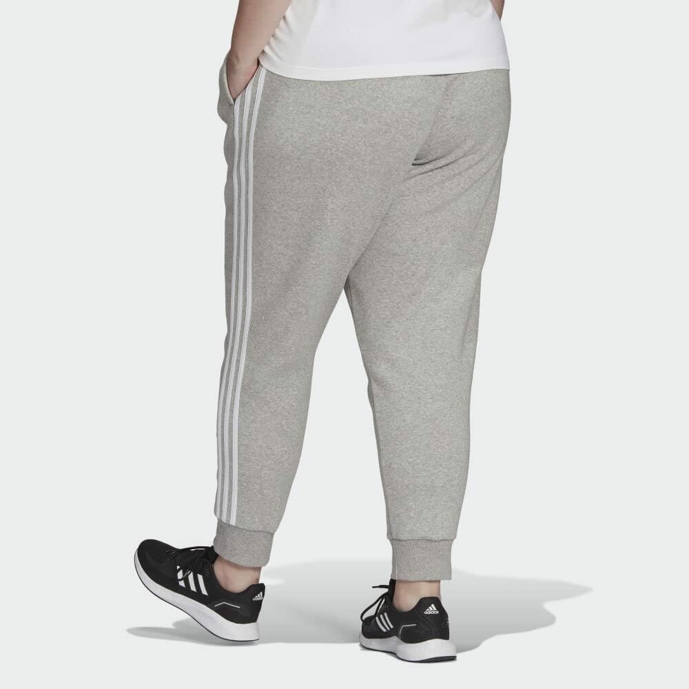 adidas Womens Essentials Slim Tapered Cuffed Pant Medium Grey Heather/White 1X