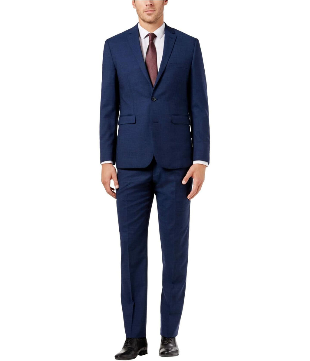Vince Camuto Men's Modern Slim Chambray Suit, Navy Denim Twill, 46 Regular / 39W x UnfinishedL
