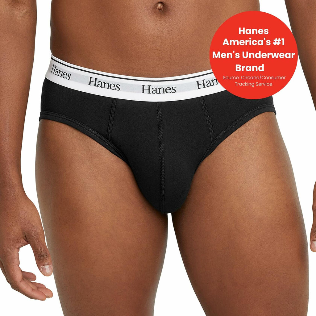 SIX PACK Hanes Originals Stretch Cotton Briefs Pack, Moisture-Wicking Underwear for Men