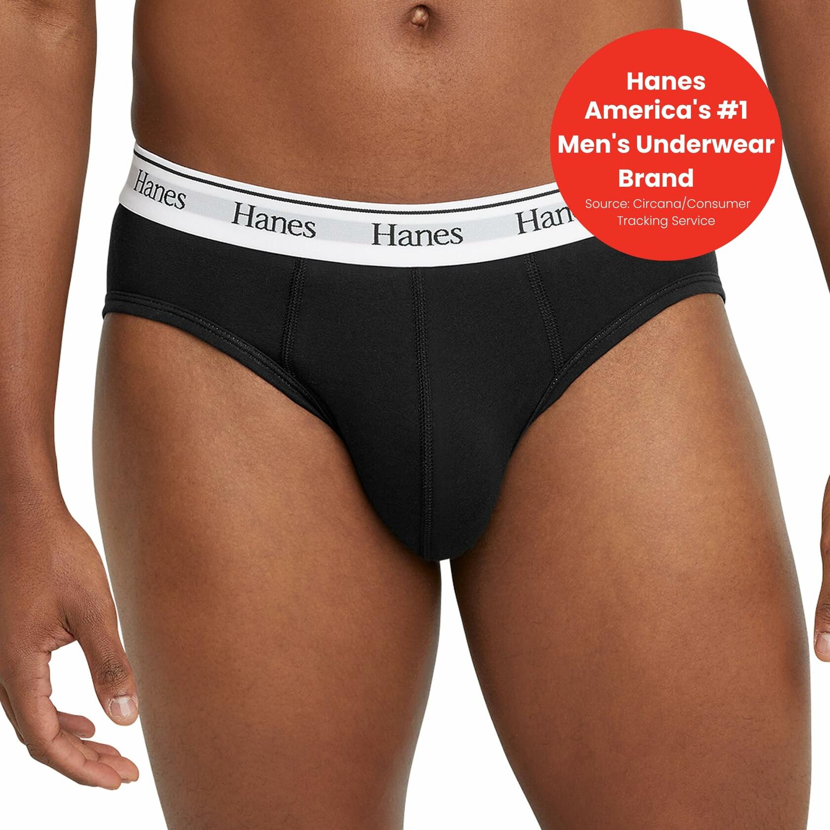SIX PACK Hanes Originals Stretch Cotton Briefs Pack, Moisture-Wicking Underwear for Men