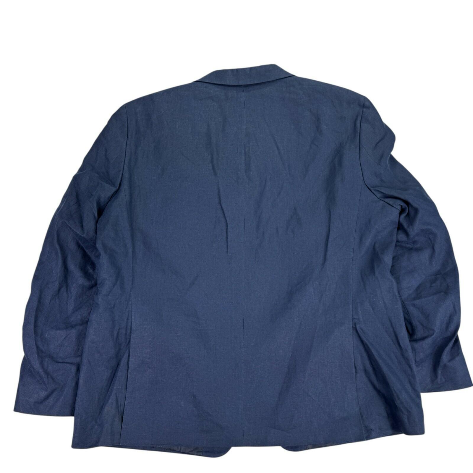 Tommy Hilfiger Mens Modern fit Sport Coat Blazer Navy Blue Solid linen