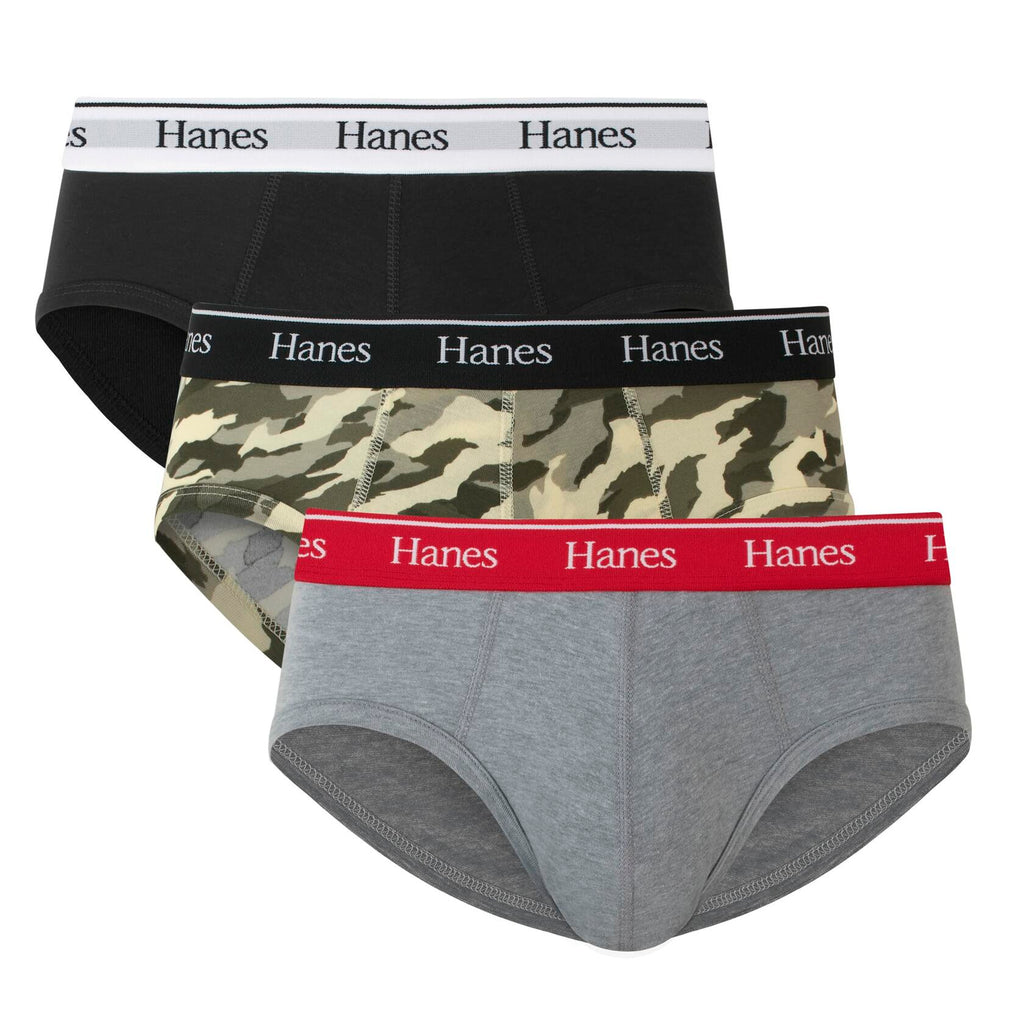 SIX PACK Hanes Originals Stretch Cotton Briefs Pack, Moisture-Wicking Underwear for Men