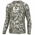 HUK Mens KC Scott Patterned Icon Hoodie, Hooded Fishing Shirt, Apex Vert - Moss, X-Large