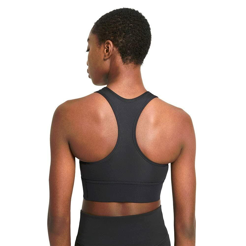 Nike Womens Swoosh Long LINE Bra CZ4496-010 Size S Black/White