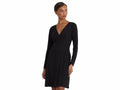LAUREN Ralph Lauren Stretch Jersey Surplice Dress (Black) Women's Dress