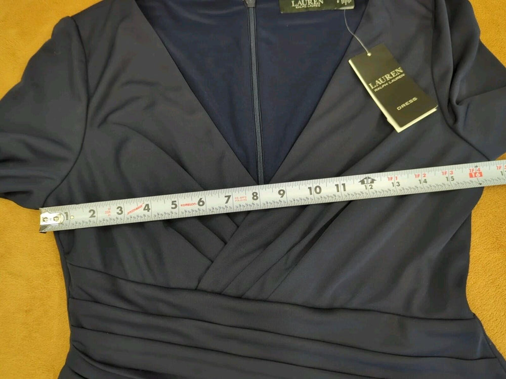 Lauren Ralph Lauren Women's Jersey Long Sleeve Dress, Navy Blue, SZ 6
