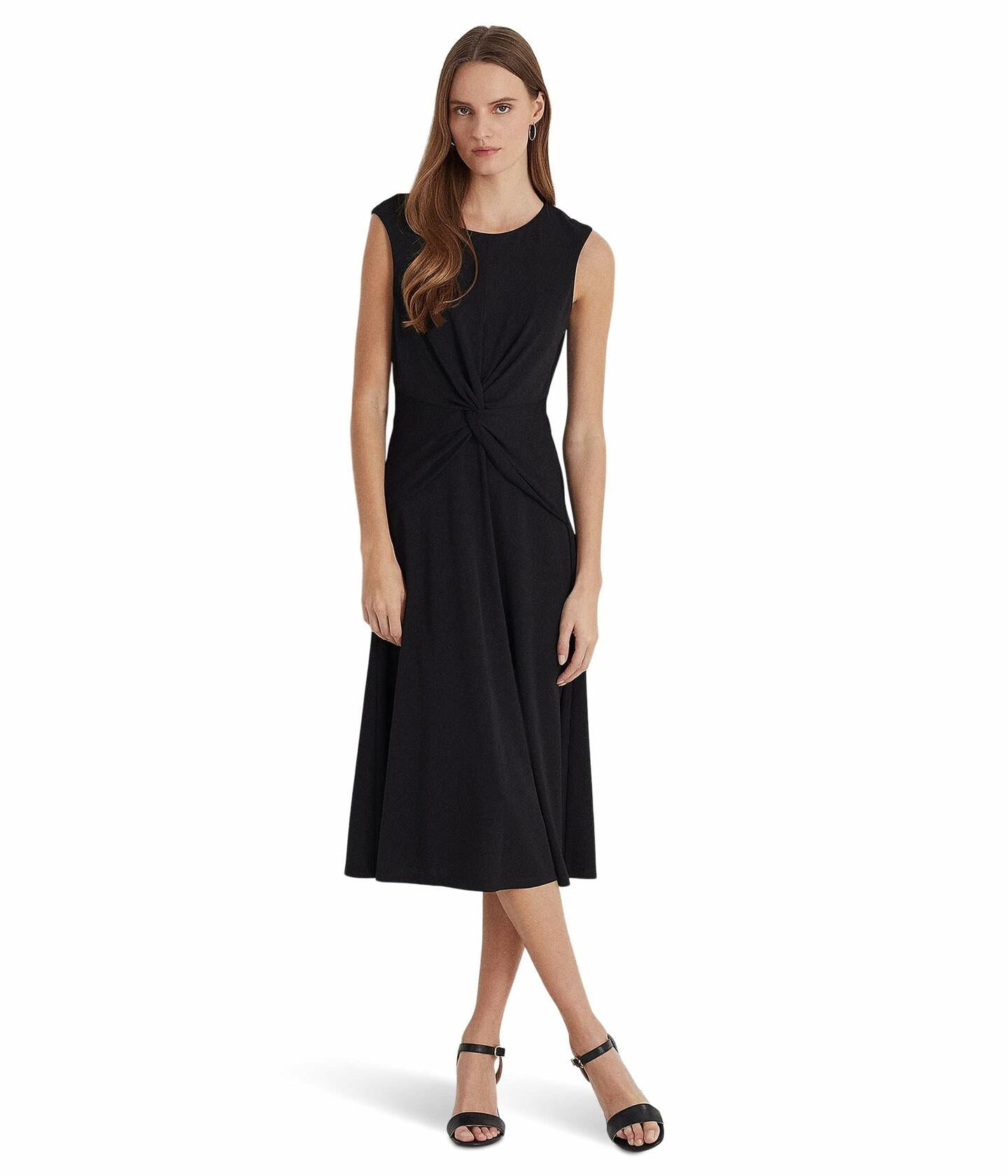 Lauren Ralph Lauren Twist Front Jersey Dress Black 6