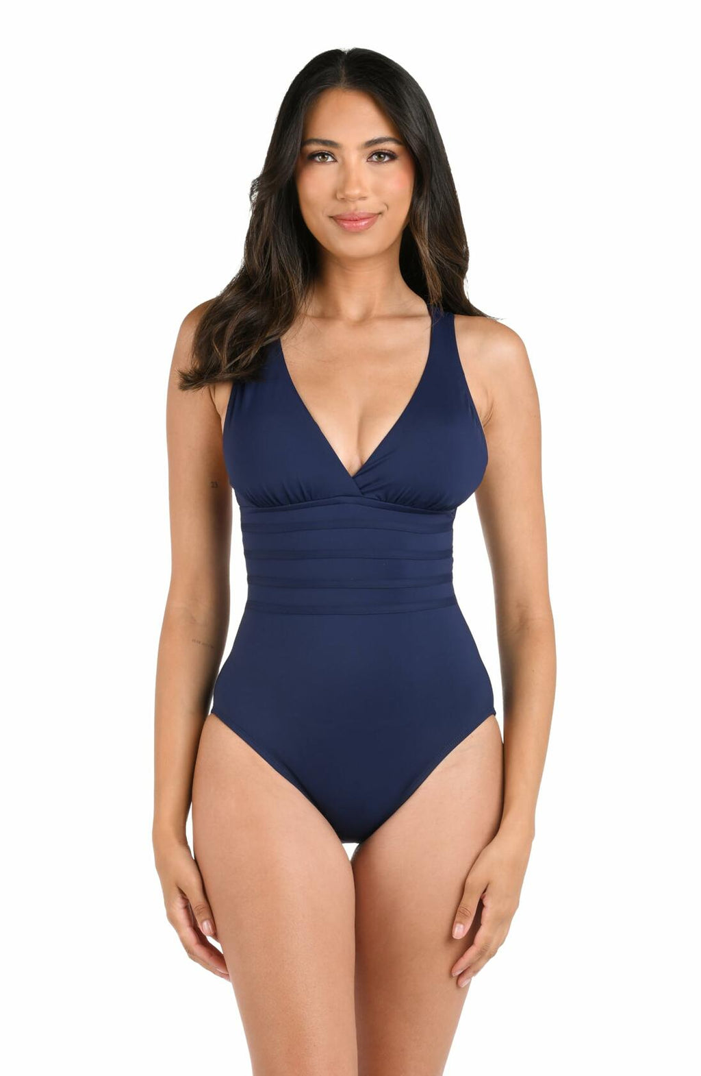 La Blanca Womens Multi-Strap Women s Island Goddess Multi Strap Cross Back One Piece Swimsuit Indigo 12, Indigo, 12 US