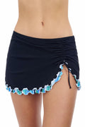 Profile by Gottex Women's Black Solid with Tricolore Side Slit Skirted Bottom with Tummy Control and Full Lining Essential