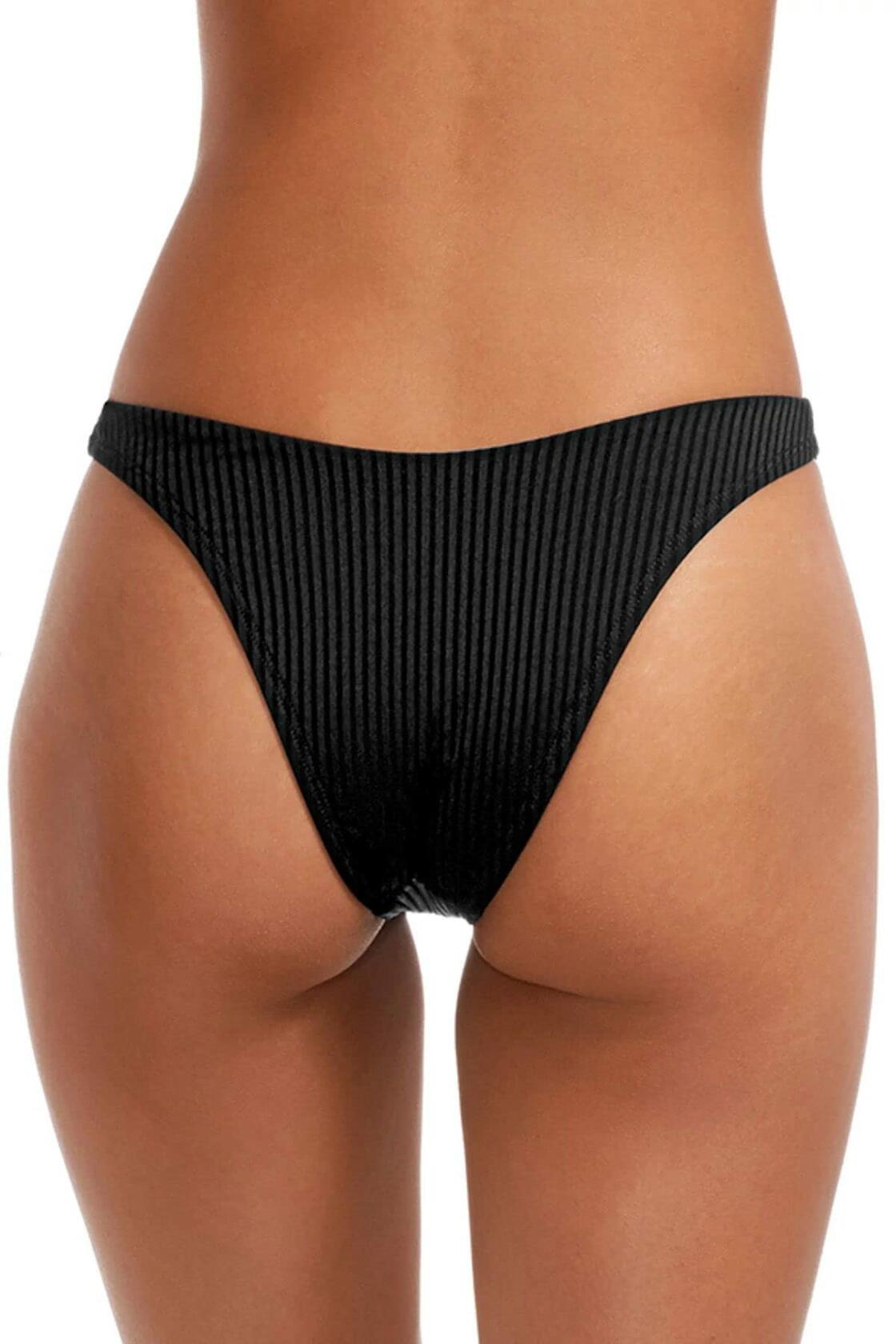 Vitamin A Womens California High-Leg Ribbed Bottom Black/Eco Rib small