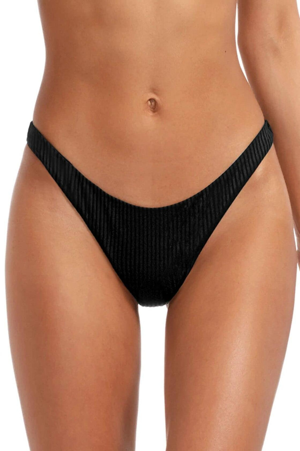 Vitamin A Womens California High-Leg Ribbed Bottom Black/Eco Rib small