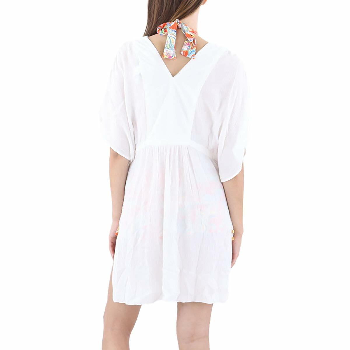 Lauren Ralph Lauren Women's Crinkle Rayon Cover Up Tunic White, Small