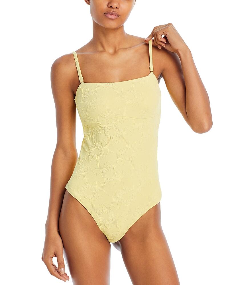 Aqua Bandeau Cutout Back One Piece Swimsuit - yellow