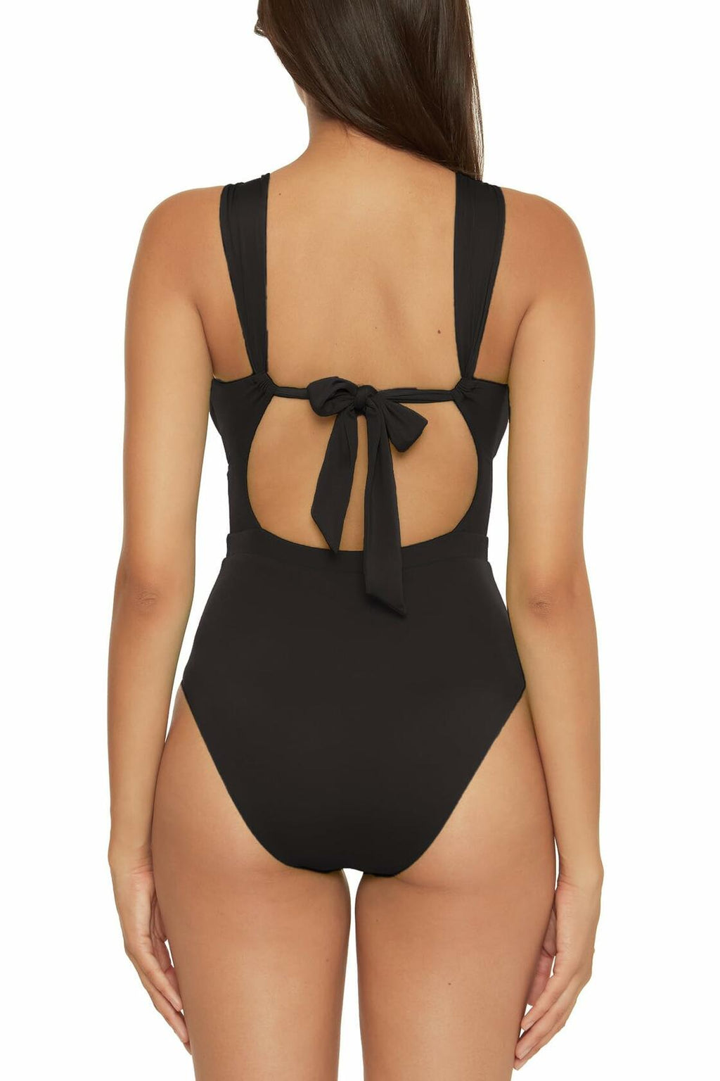 Becca by Rebecca Virtue Color Code - Women's Convertible Bandeau One Piece Swimsuit, Asymmetrical Straps, Bathing Suits for Women, Black