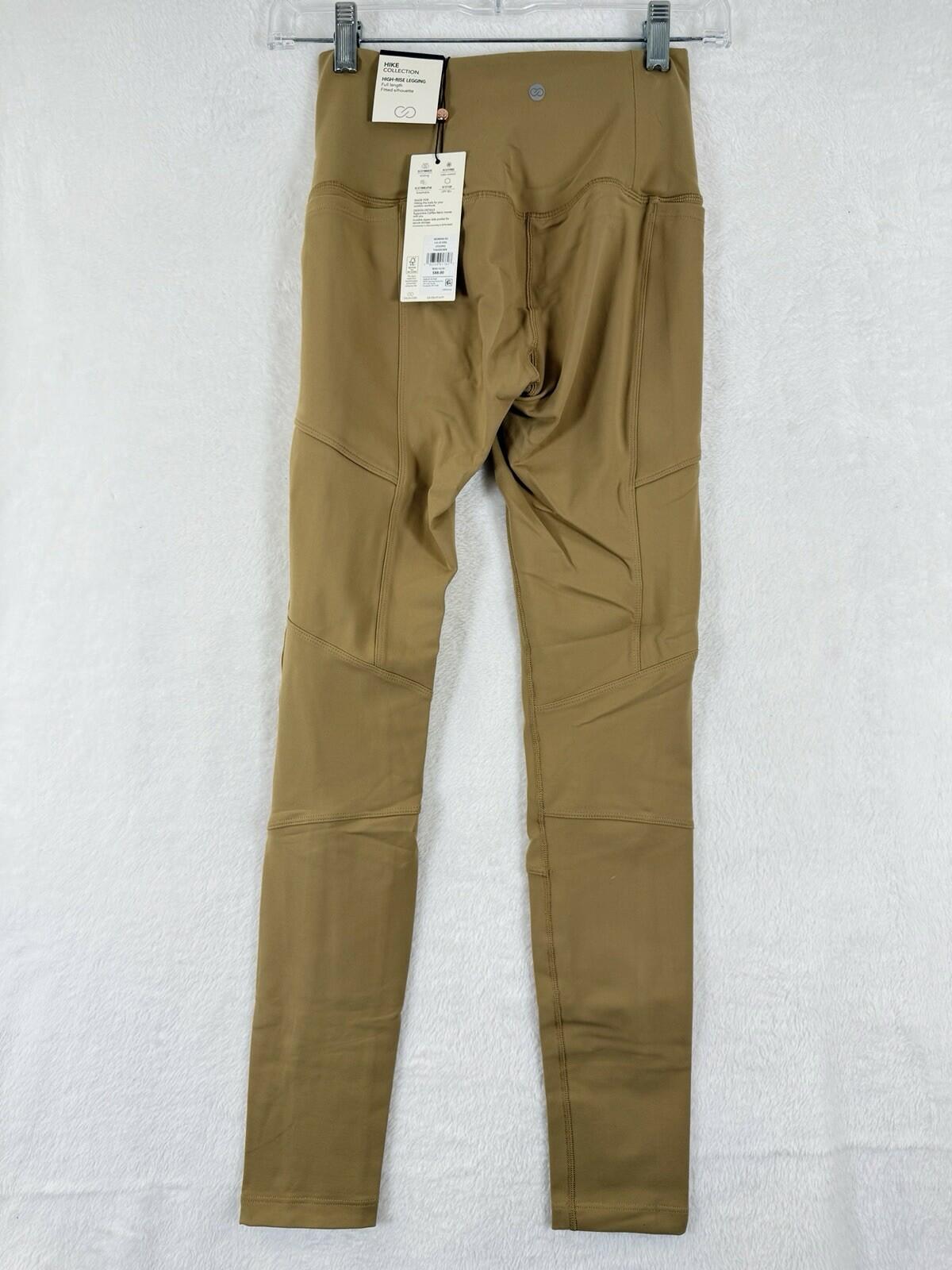 Calia Leggings High Rise Full Length Hike Tan Brown Pockets Workout Women New