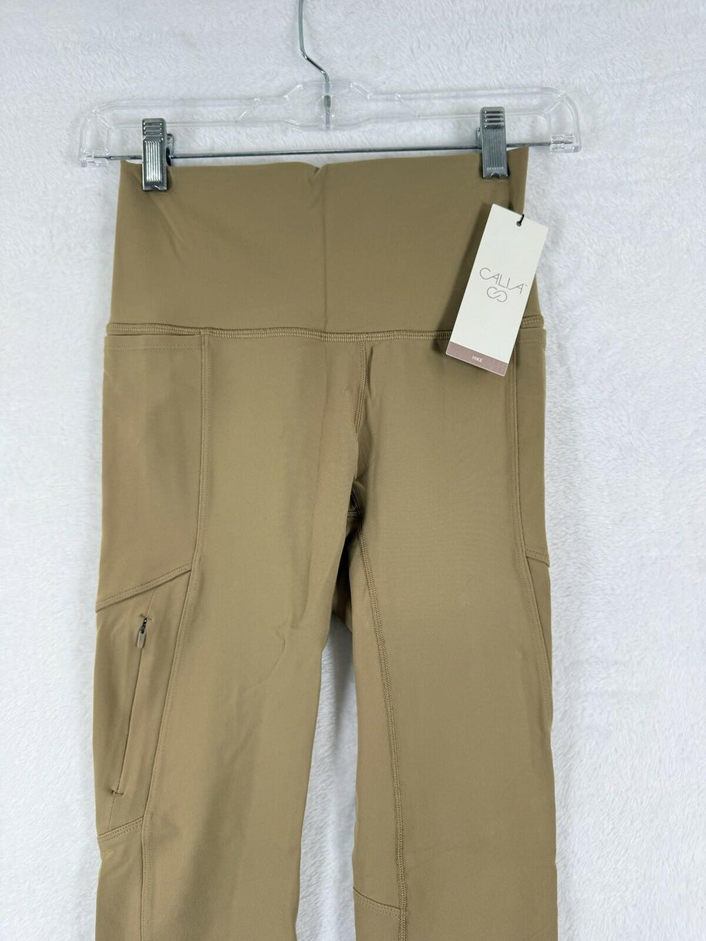 Calia Leggings High Rise Full Length Hike Tan Brown Pockets Workout Women New