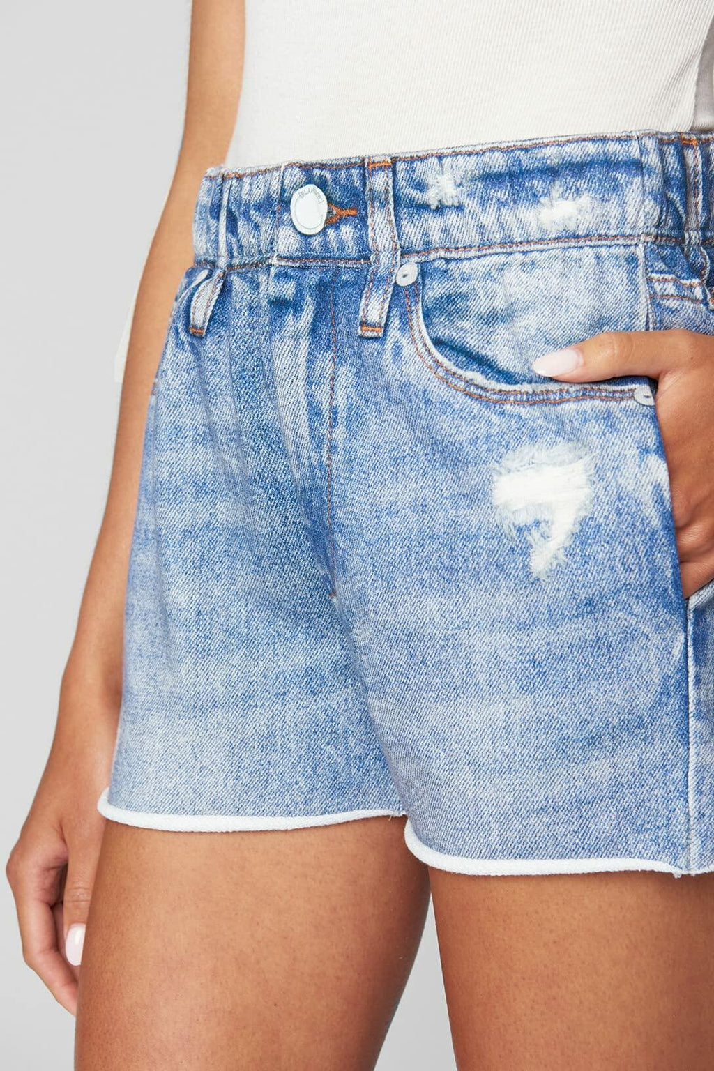 [BLANKNYC] Womens Luxury Clothing French Terry Printed Denim Short, Comfortable & Stylish, Yes Please new