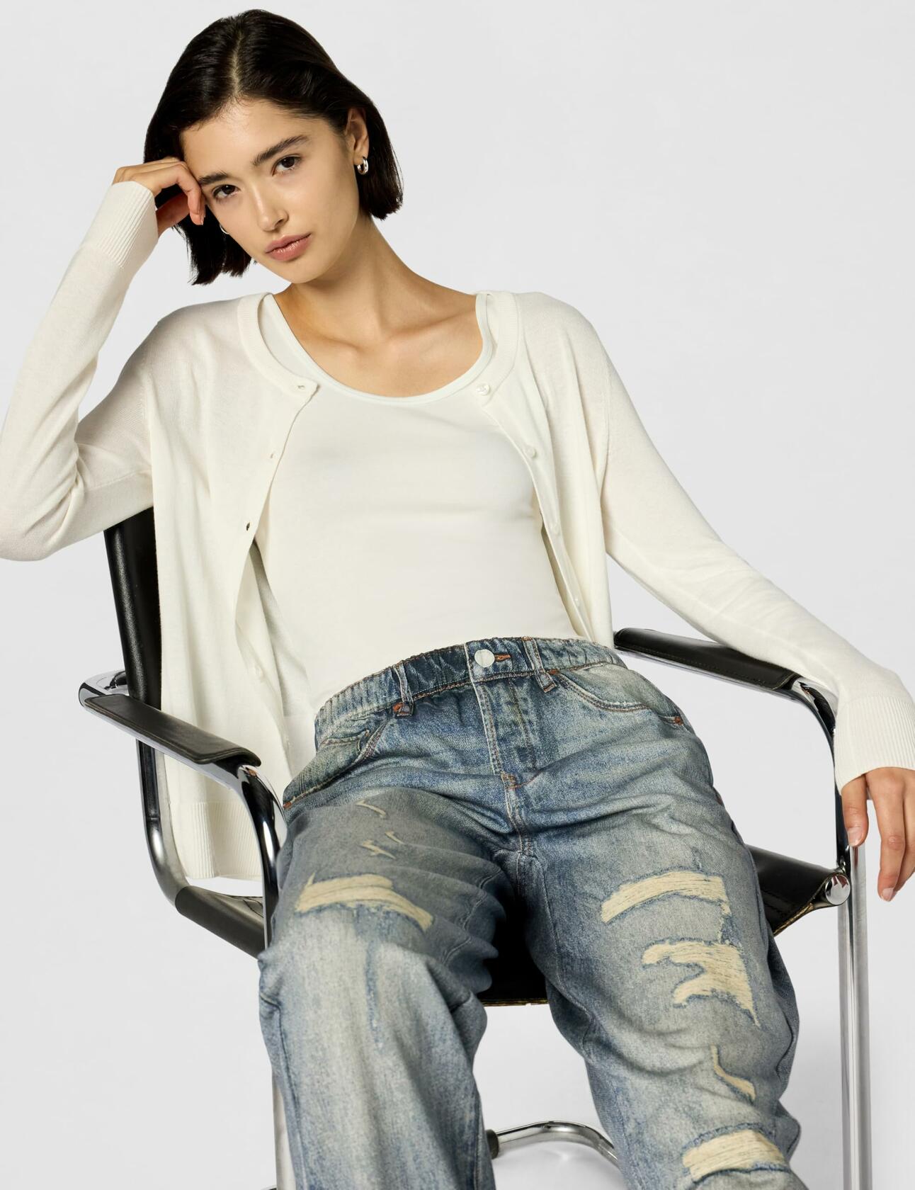 [BLANKNYC] Womens French Terry Distressed Printed Denim Jogger, Comfortable & Stylish Pants, Yes Please, Medium, Blue