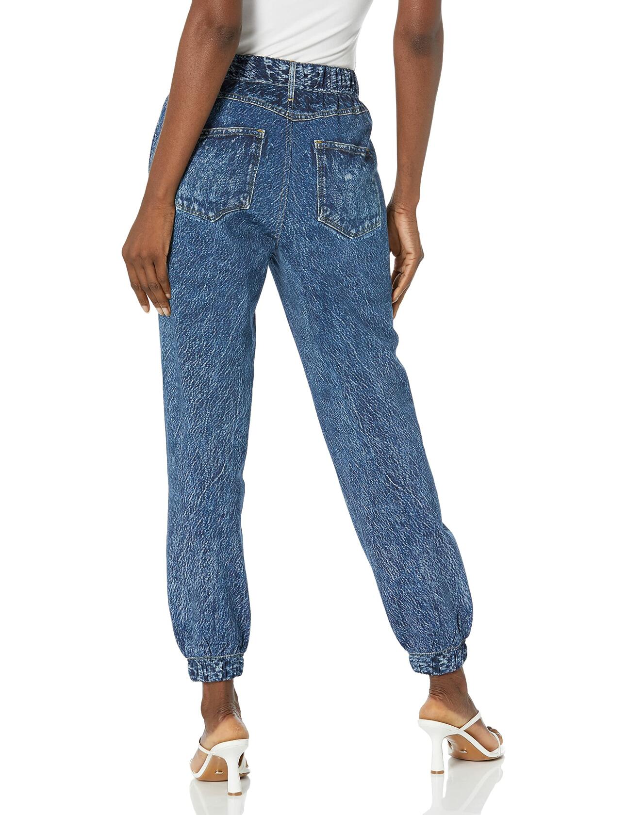 [BLANKNYC] Womens French Terry Printed Jogger Jeans, Blue, X-Small US