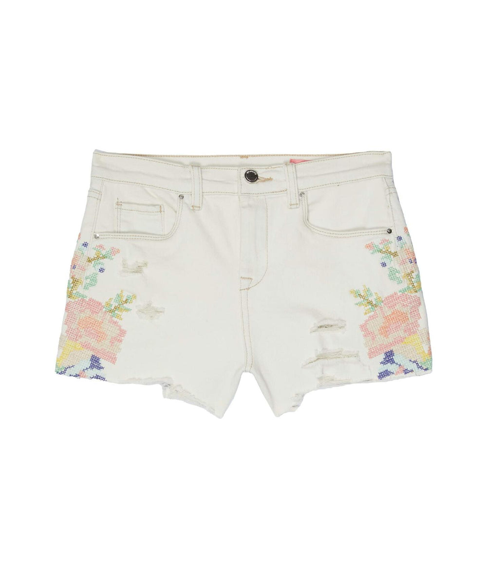 Blank NYC Girl's Closer Together Shorts in White (Big Kids) White 14 Big Kid