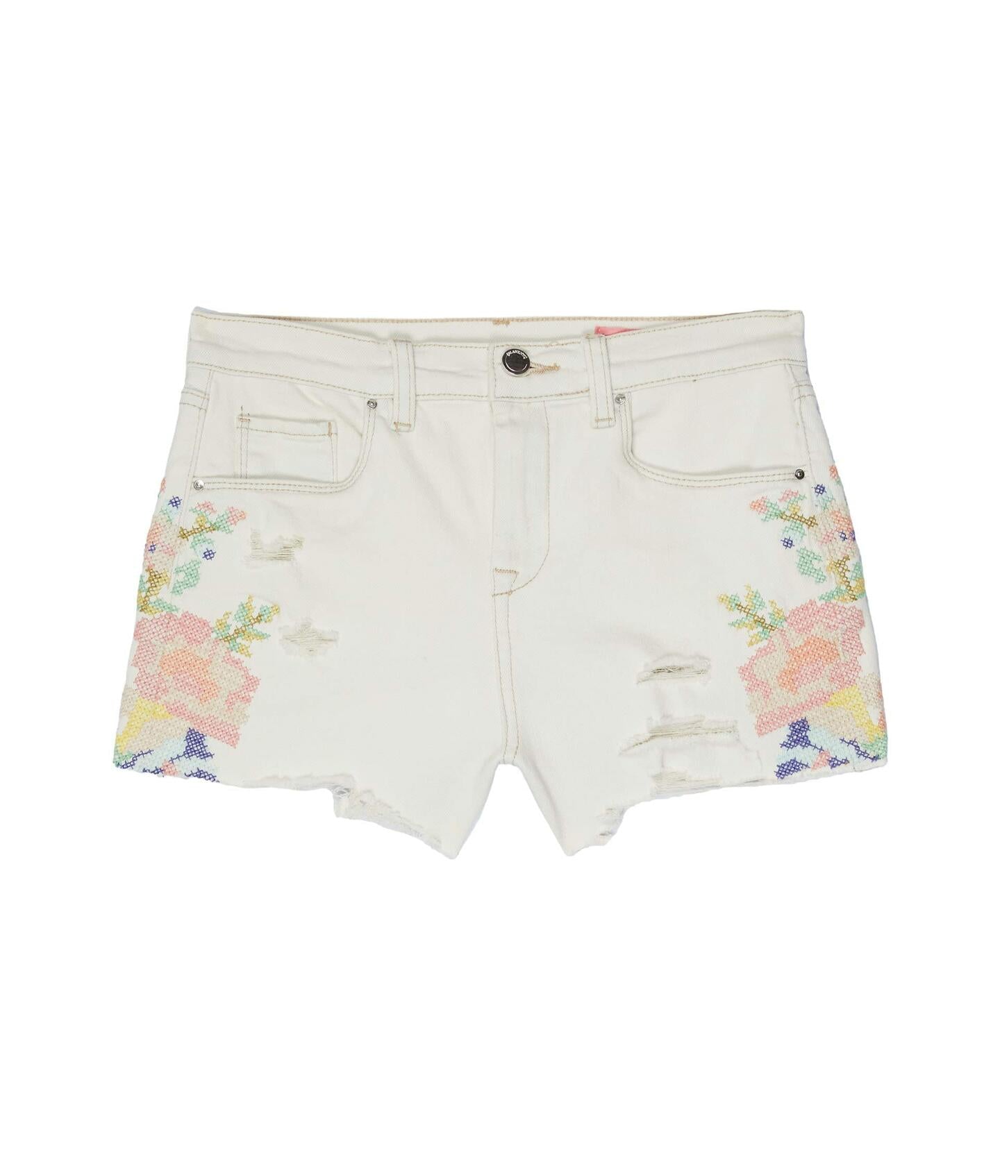 Blank NYC Girl's Closer Together Shorts in White (Big Kids) White 14 Big Kid