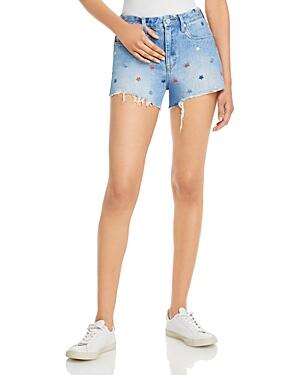 Blanknyc Star Embroidered Denim Shorts in Born In The Usa