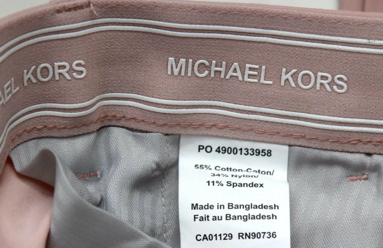 Michael Kors Men's Pants Classic Fit Spring Cotton Stretch, Pink,   40Wx32L