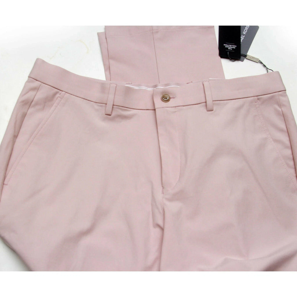 Michael Kors Men's Pants Classic Fit Spring Cotton Stretch, Pink,   40Wx32L