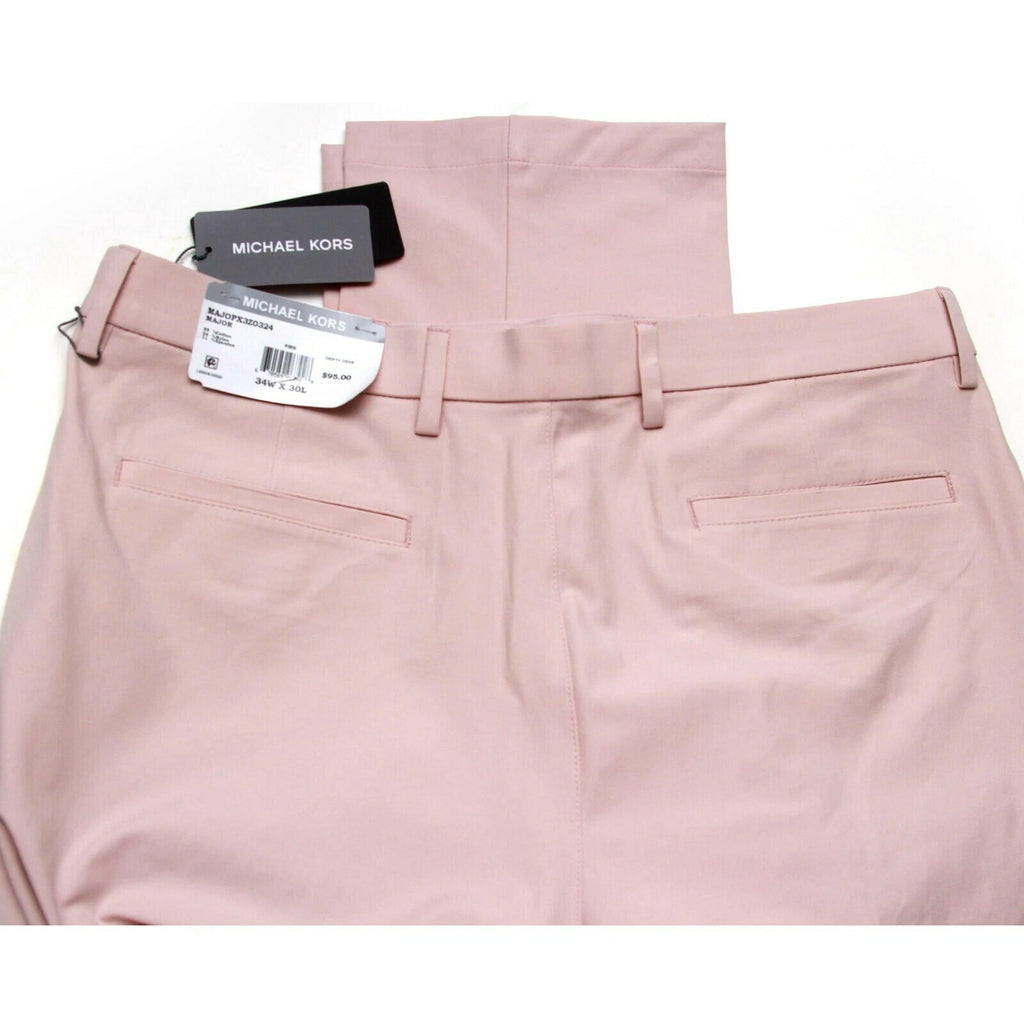 Michael Kors Men's Pants Classic Fit Spring Cotton Stretch, Pink,   40Wx32L
