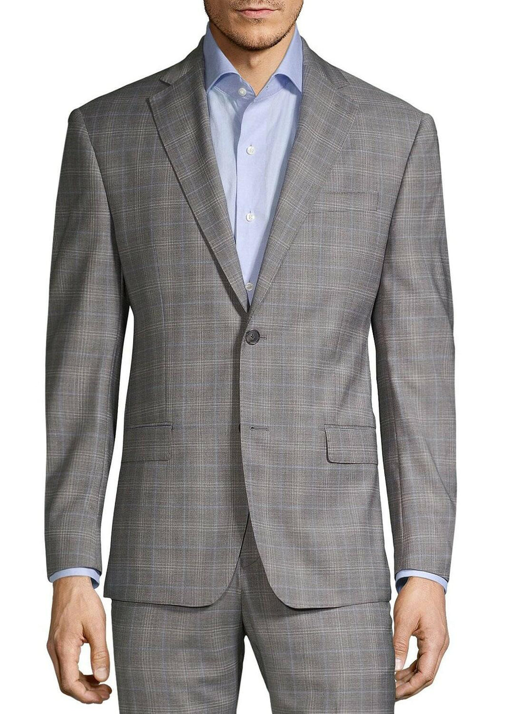 Michael Kors Mens Modern Fit Wool Plaid Suit Jacket 38 SHORT LIGHT Blue - NWT
